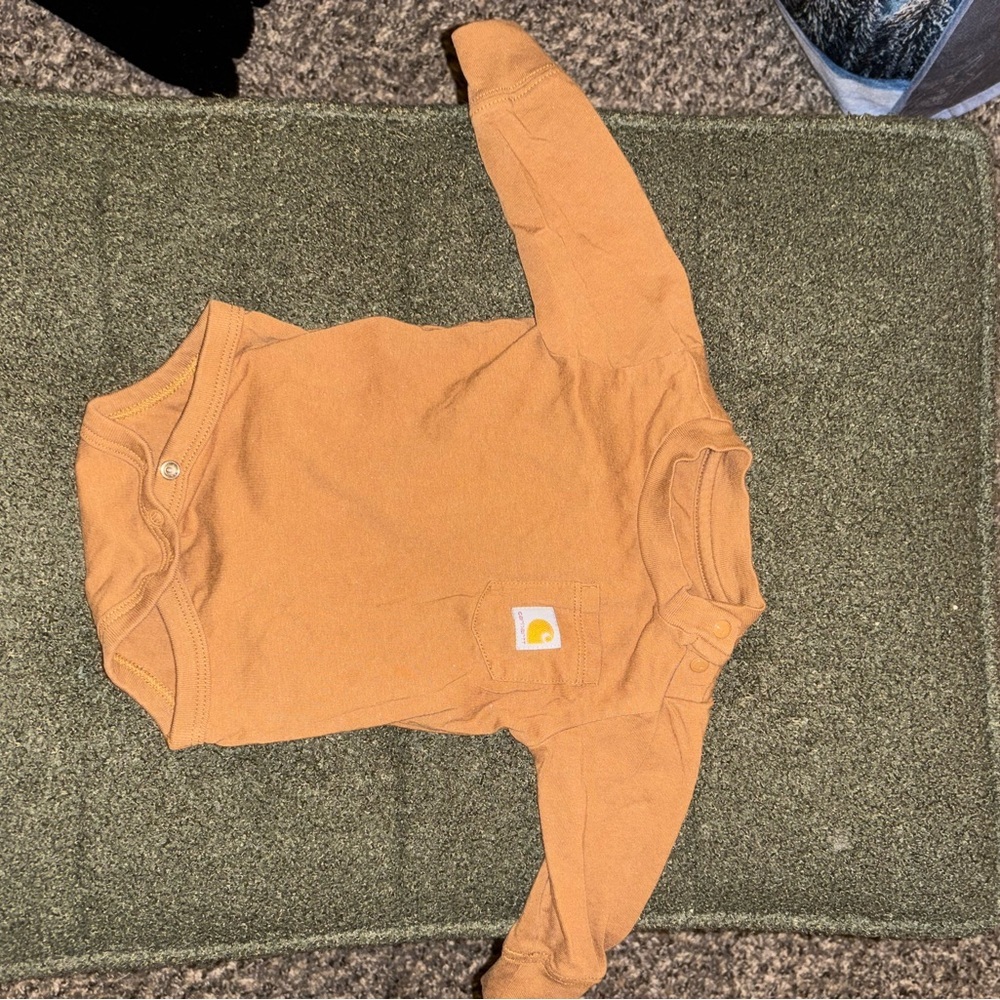 Carhartt Brown Kids One Piece Bodysuit 3 Months